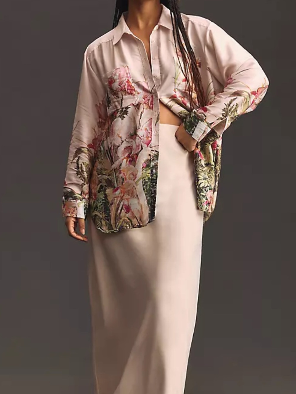 Anthropologie Floral Button Down Blouse Size 2XL